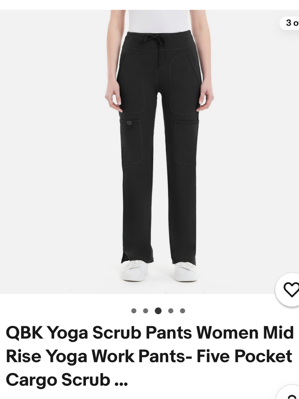 Women’s Mid-Rise Yoga Scrub Pants in Black